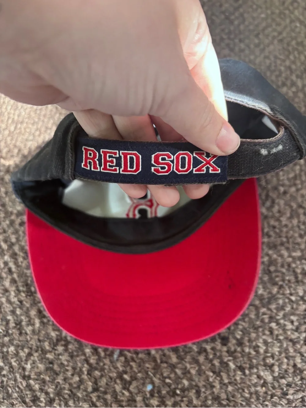 Vintage MLB Kids Navy Red Sox Cap with Red 'B' Logo
